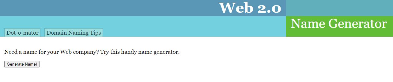 Generatore di nomi Web 2.0