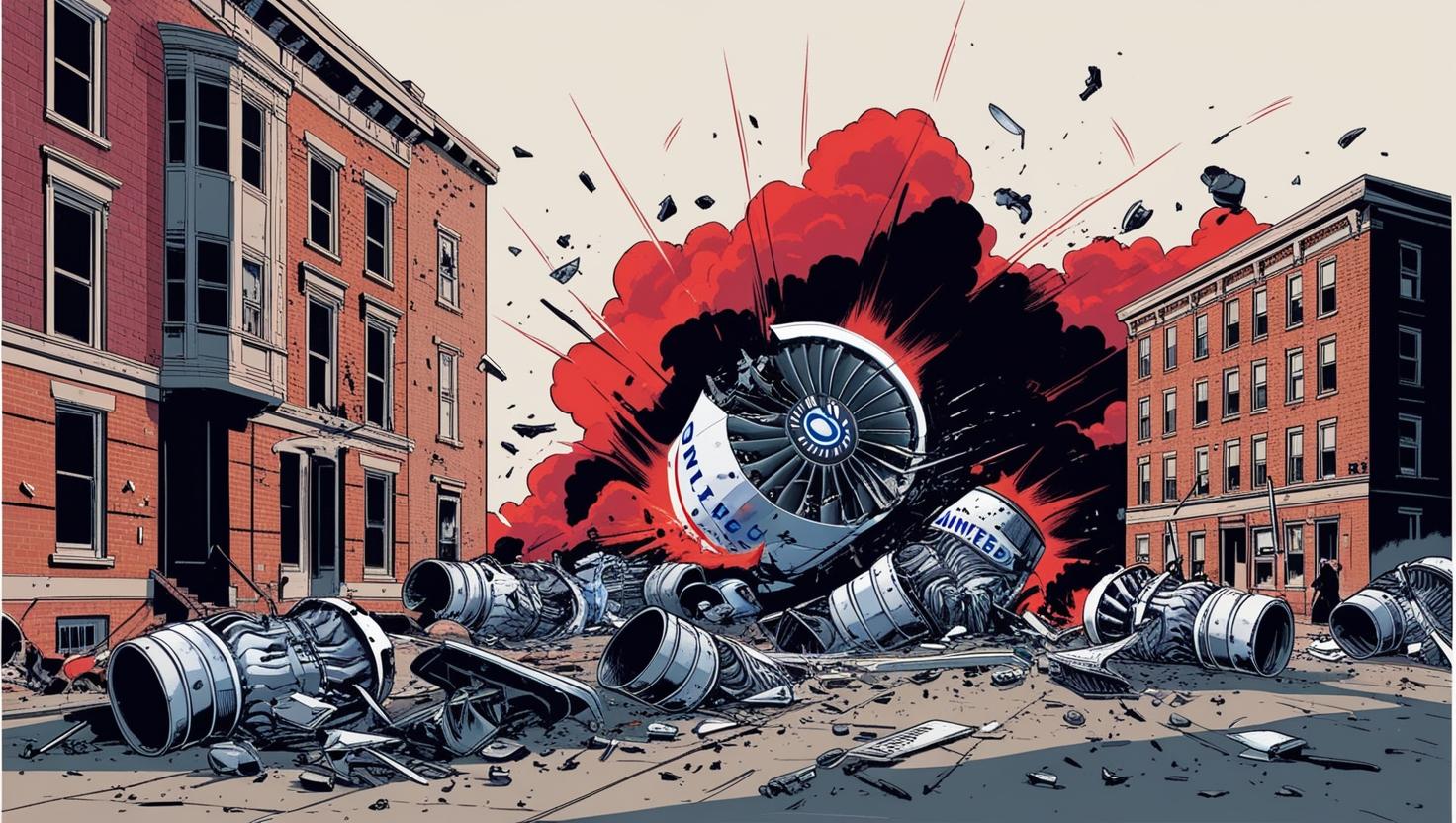 United Airlines: Scoppia il motore, i pezzo cadono sugli edifici