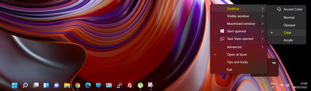 Barra delle applicazioni Trasparente? Ecco il trucchetto