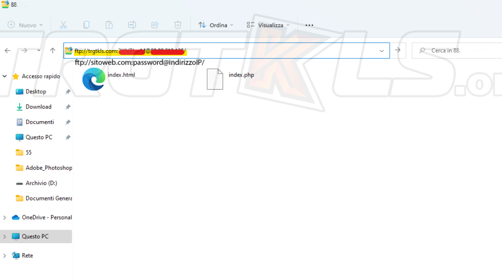 Connessione FTP Senza Programmi utilizzando Esplora file