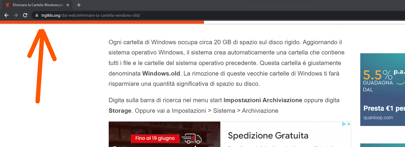 Indicatore Avanzamento Lettura Wordpress 