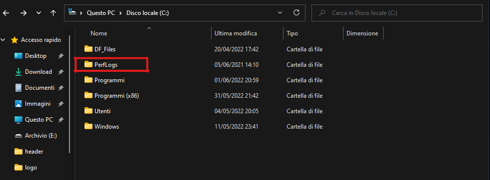 Cos'è la cartella Perflog? Possibile Eliminare?