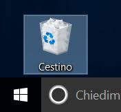 Come eliminare Cestino dal Desktop
