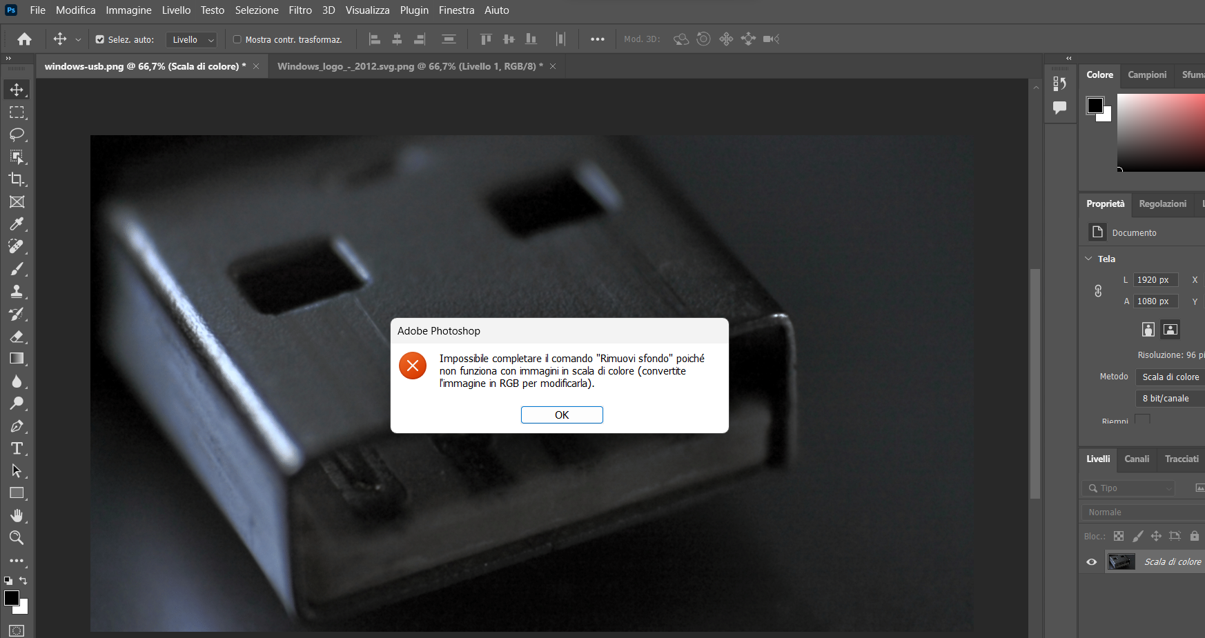 Come convertire un'immagine in modalità RGB?