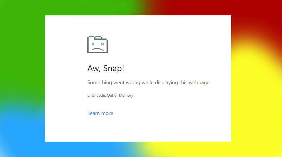 Chrome errore Out Of memory