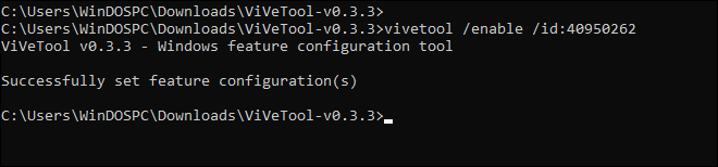 Esegui il comando per abilitare la nuova interfaccia utente dell'intestazione Explorer in Windows 11