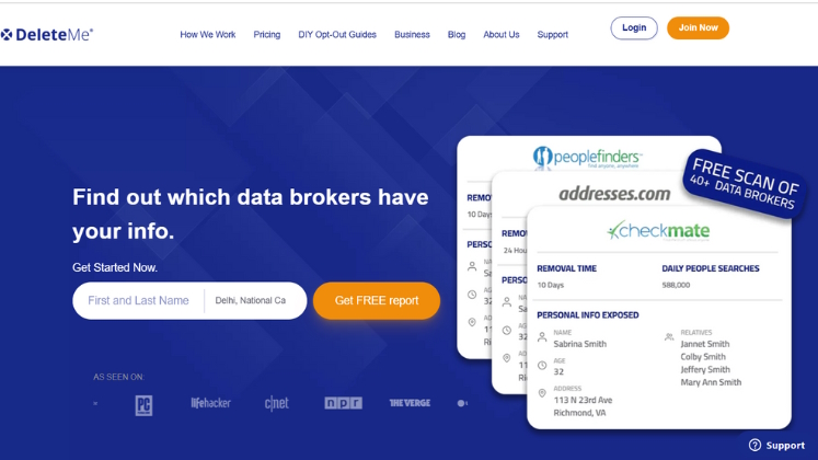 Strumento di scansione gratuito DeleteMe