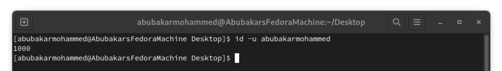 Ottieni il comando ID utente