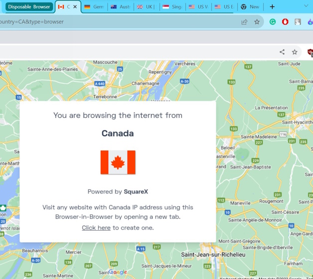La possibilità di accedere a sette diversi browser usa e getta da sette server diversi