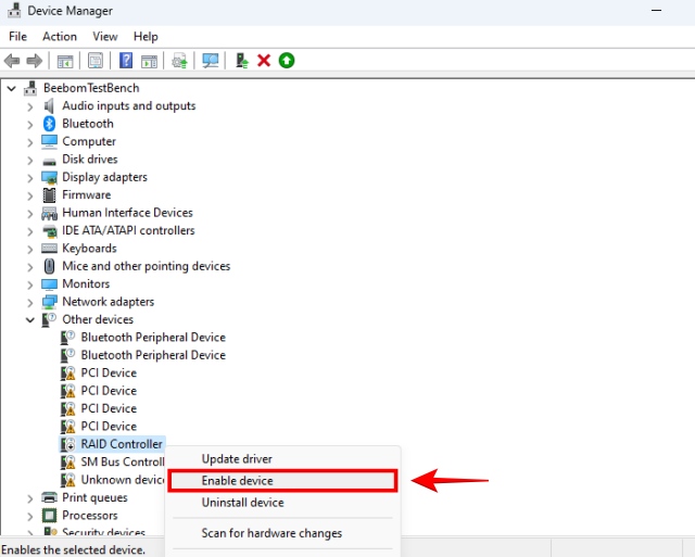 Riabilitazione di un dispositivo con errore codice 22 in Gestione dispositivi di Windows 11 
