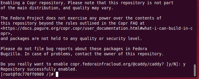 Abilita l'archivio Caddy