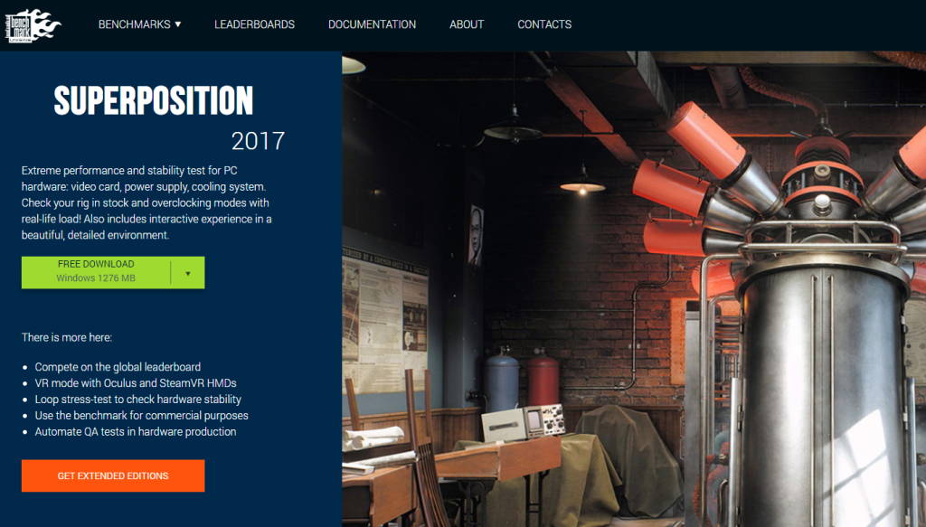 Sito ufficiale della sovrapposizione Unigine.