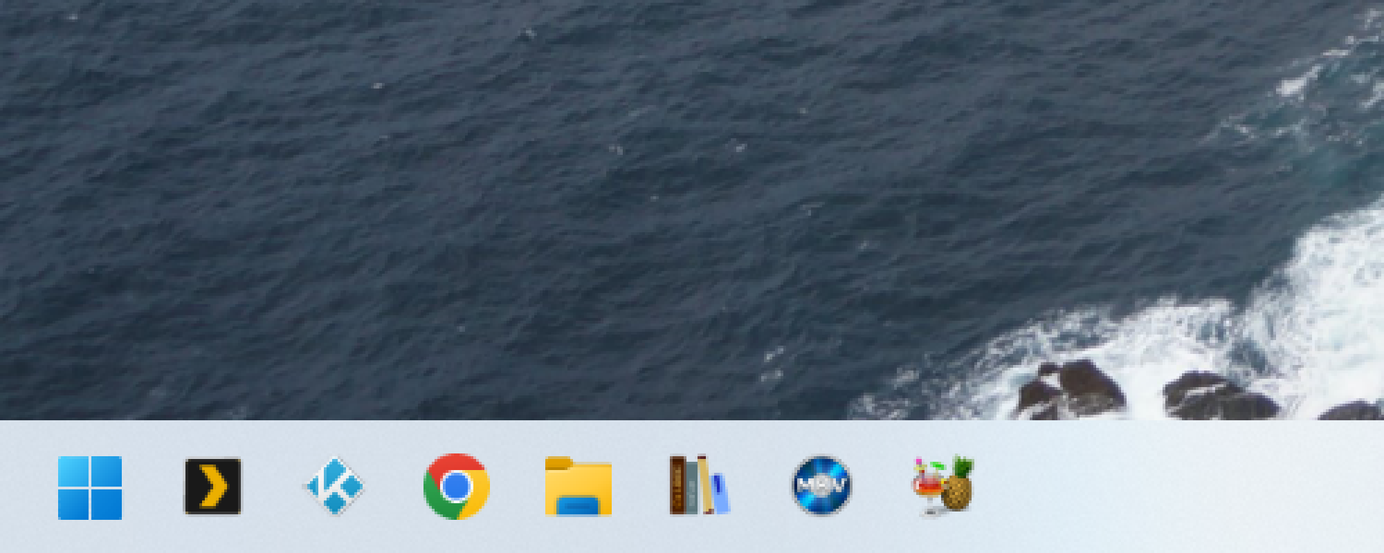 La normale e noiosa barra delle applicazioni di Windows. 