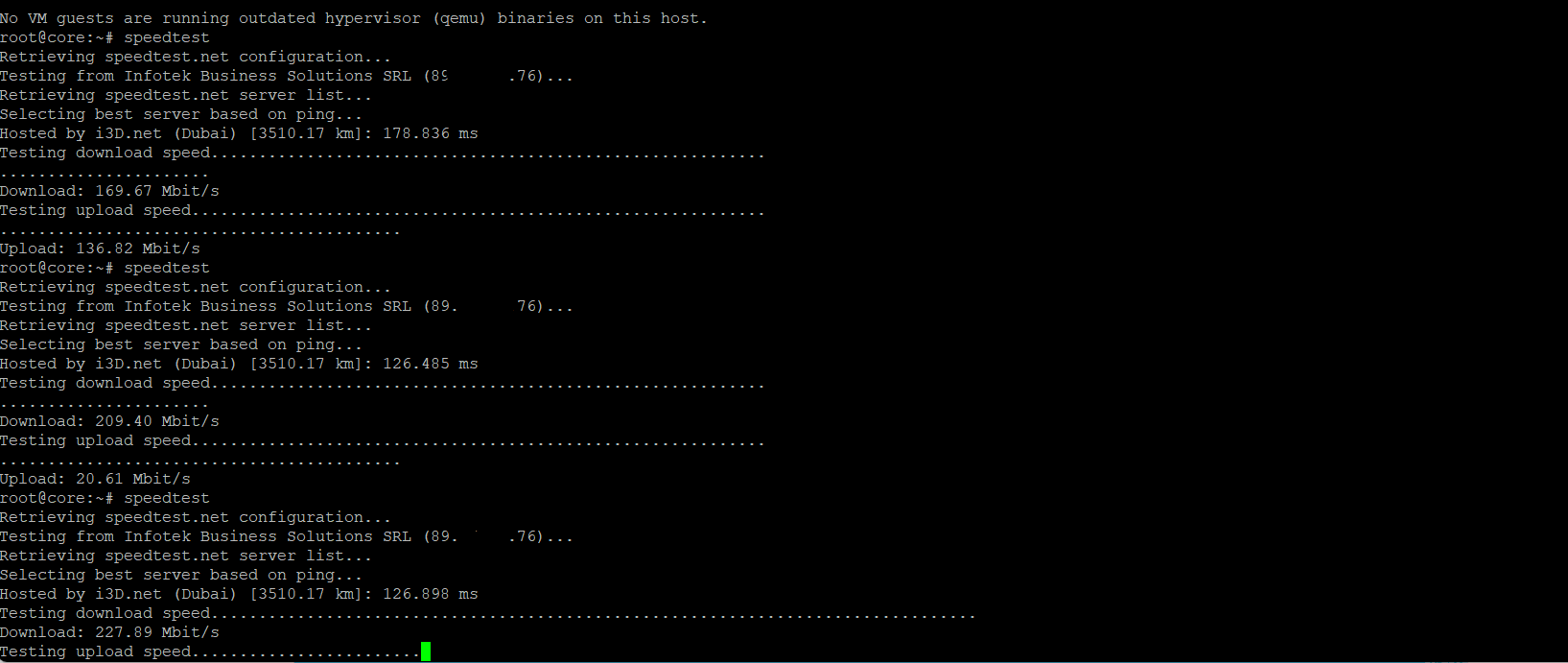 Test Velocità Ubuntu Vırtual Private Server (VPS)